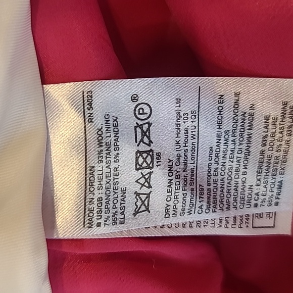 Wool! Hot Pink. Crop Avery Lined Pants. Banana Republic Sz 2 Excellent Condition - Picture 12 of 12